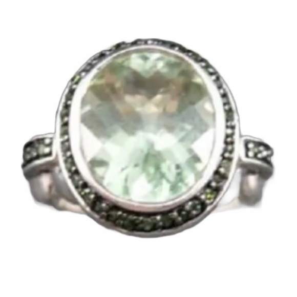 Prasiolite/Green Amethyst SS ring sz 6 - Picture 6 of 8